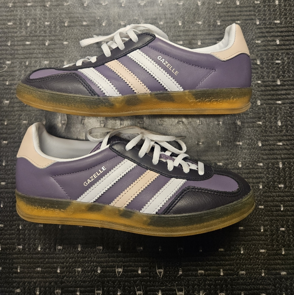 Adidas Gazelle Purple and White Sneakers